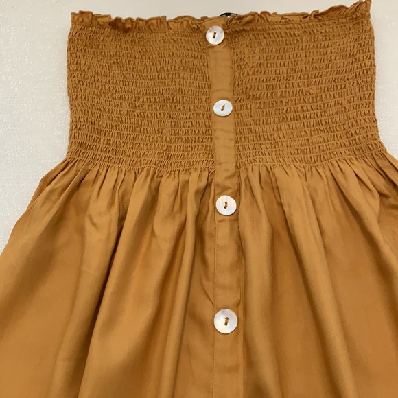 Derek Heart Mustard Strapless Top Dress Size Small - Picture 2 of 5